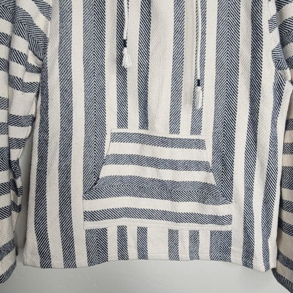 Beach Life by Ladra Poncho Style Hoodie Striped V-Neck Casual Large - Picture 3 of 5